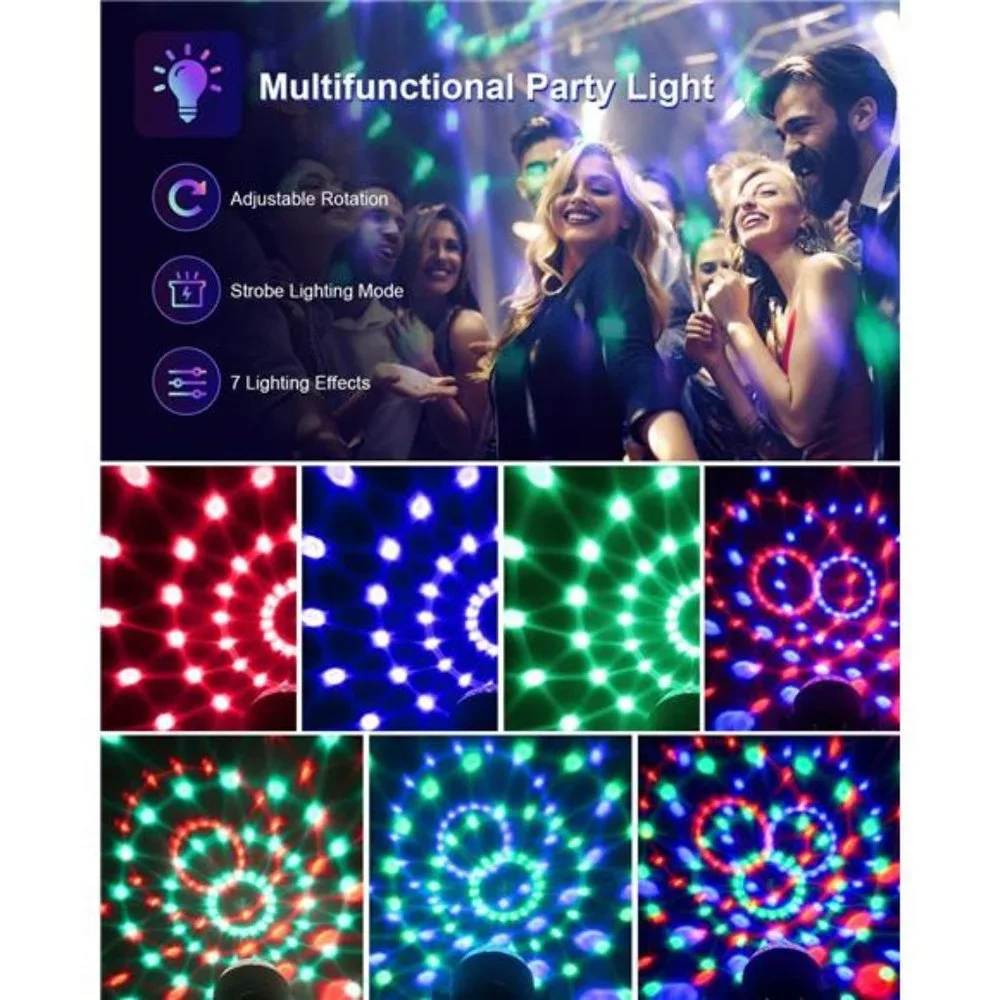 Sound Activated Party Lights with Remote Control, Disco Ball Strobe Lamp 7 Modes